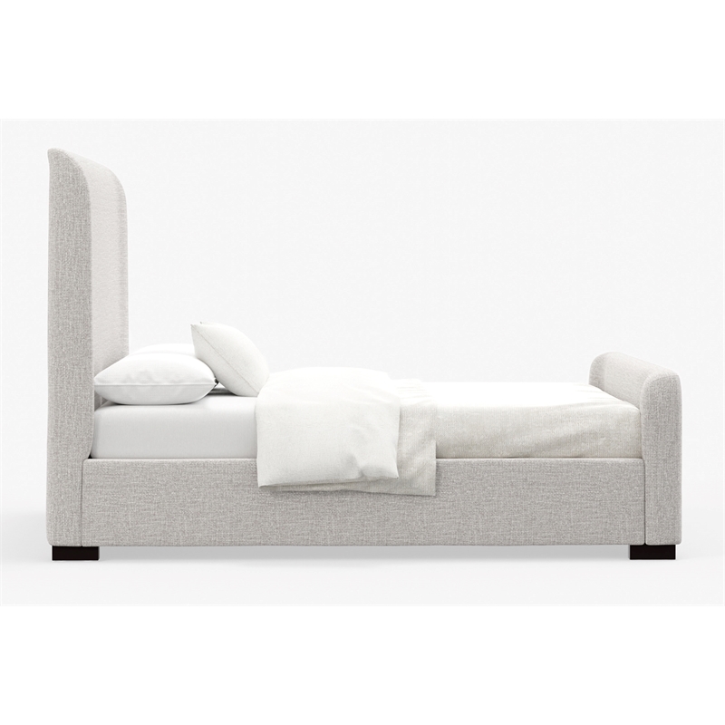 Alpine Furniture Adele Upholstered Full Platform Bed in Beige