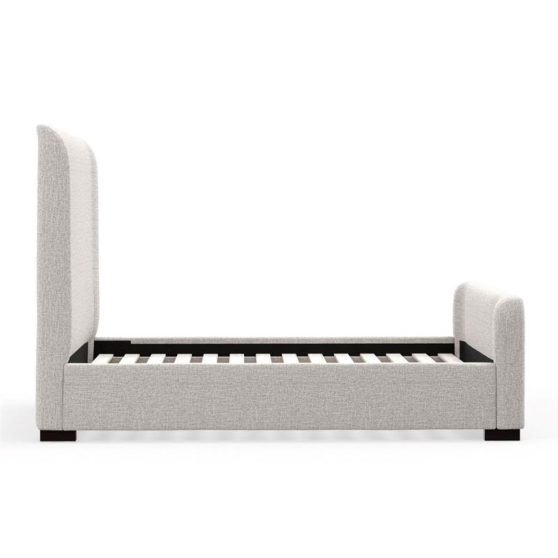 Alpine Furniture Adele Upholstered Full Platform Bed in Beige