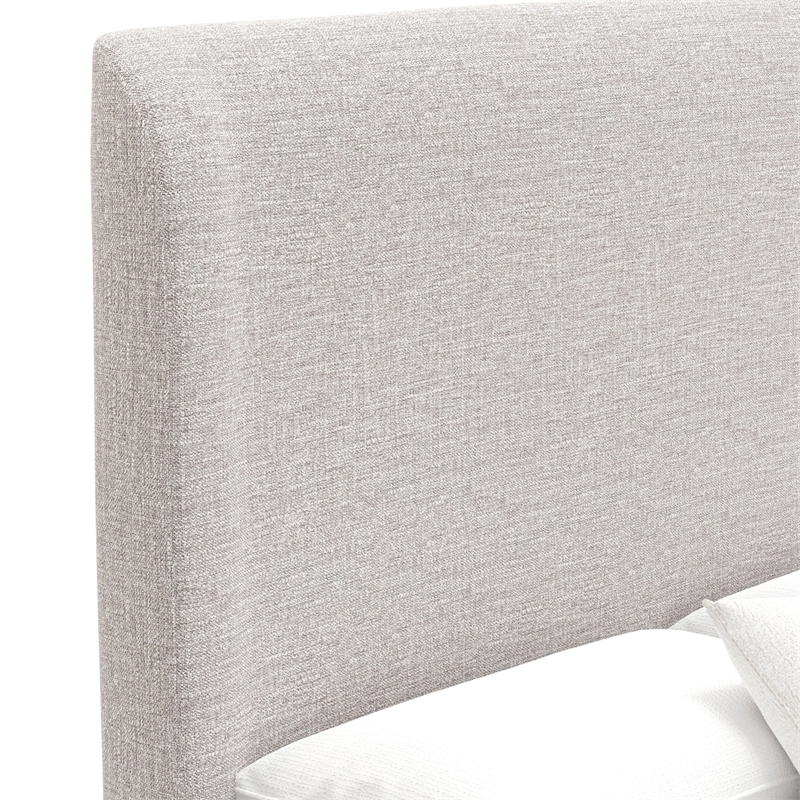 Alpine Furniture Adele Upholstered Full Platform Bed in Beige