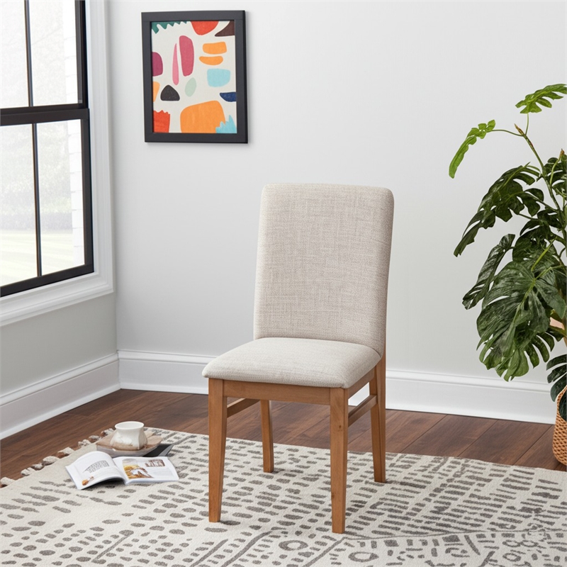 Alpine Furniture Olejo Solid Pine Set of 2 Wood Side Chairs in Natural
