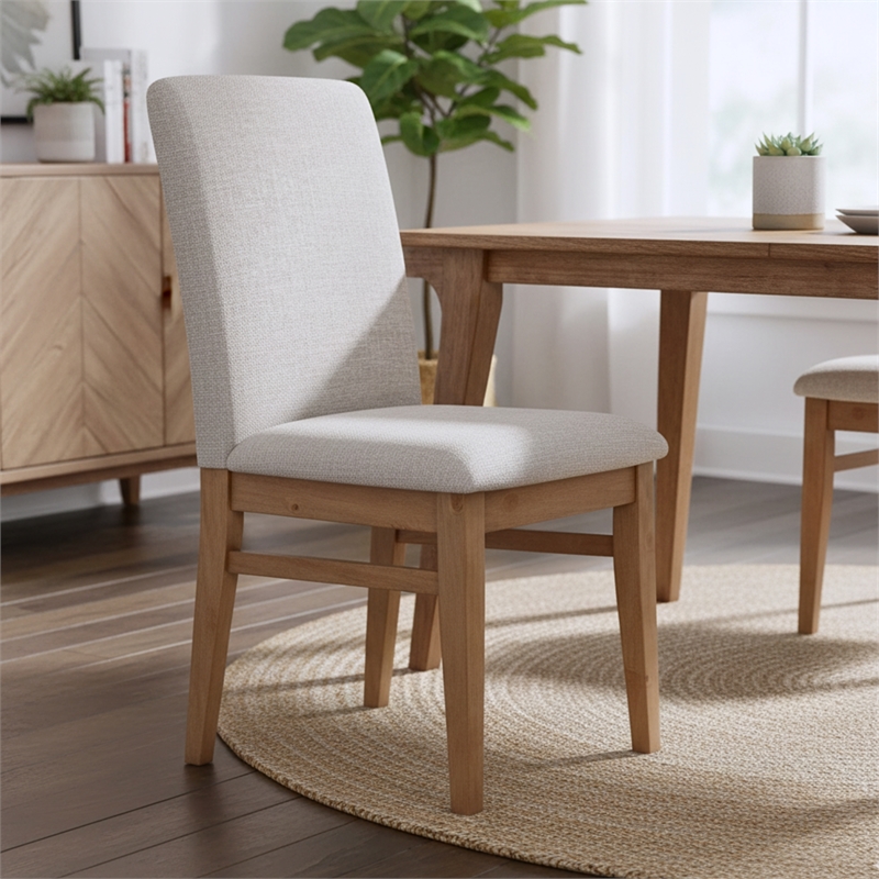 Alpine Furniture Olejo Solid Pine Set of 2 Wood Side Chairs in Natural