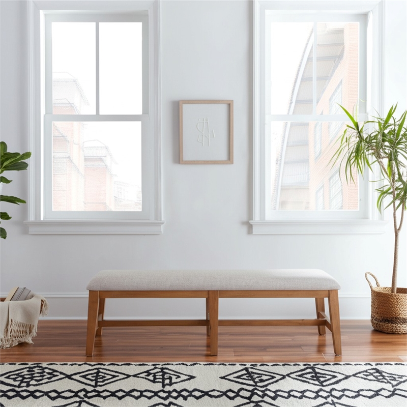 Alpine Furniture Olejo Solid Pine Dining Bench in Natural