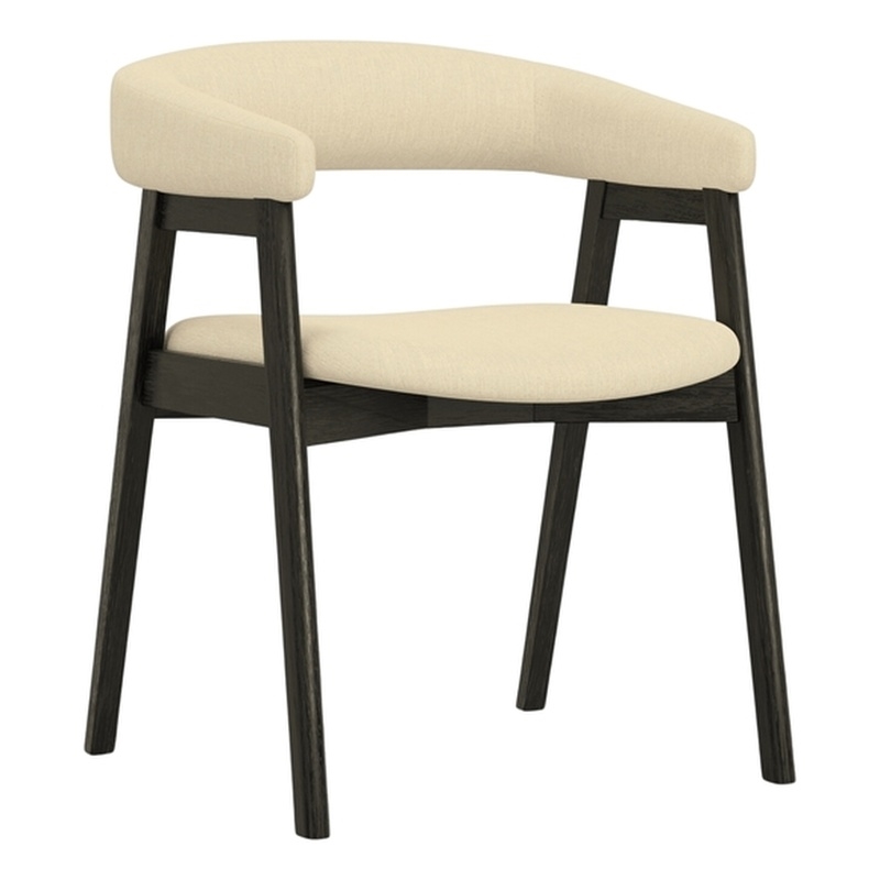Alpine Furniture Cove Upholtered Set of 2 Dining Chairs in Vintage Black