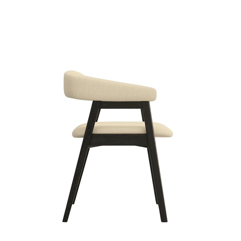 Alpine Furniture Cove Upholtered Set of 2 Dining Chairs in Vintage Black