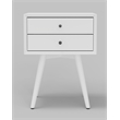Alpine Furniture Flynn 2 Drawer Small Wood Nightstand in White