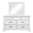 Alpine Furniture Clara Transitional Wood Dresser Mirror in White Mist
