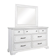 Alpine Furniture Clara Transitional Wood Dresser Mirror in White Mist