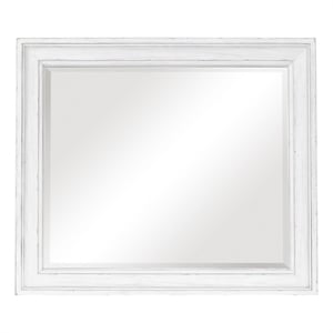Alpine Furniture Clara Transitional Wood Dresser Mirror in White Mist