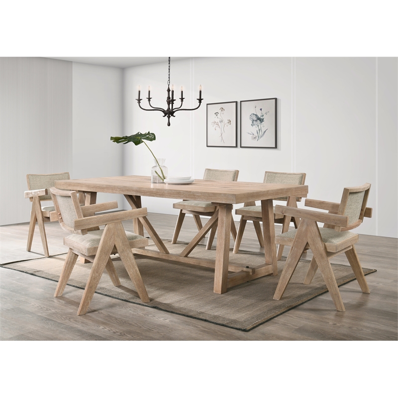 Alpine Furniture Raquel Set of 2 Dining Side Chairs in Natural Driftwood
