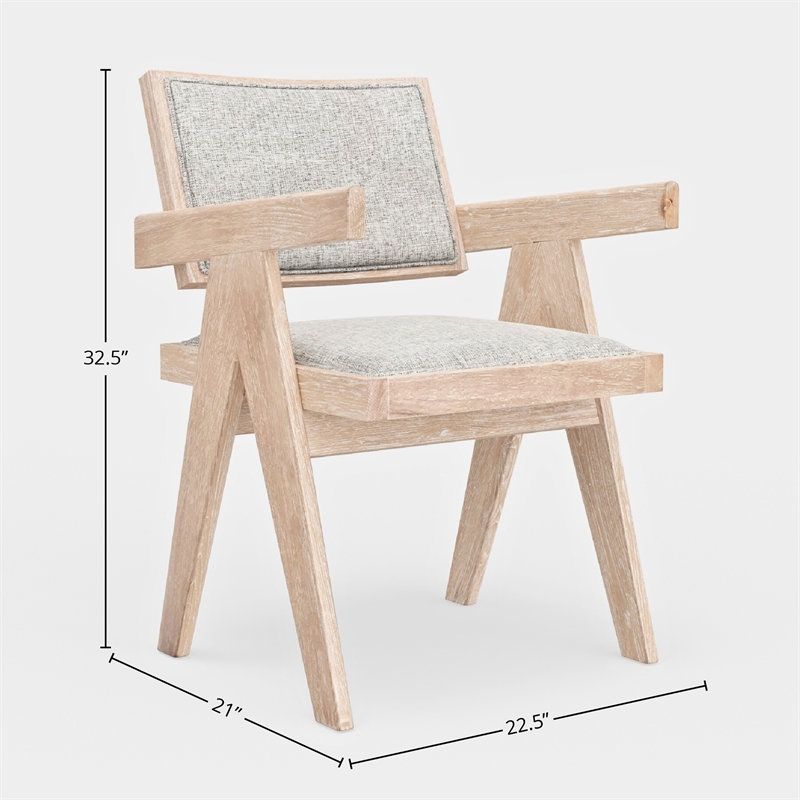 Alpine Furniture Raquel Set of 2 Dining Side Chairs in Natural Driftwood