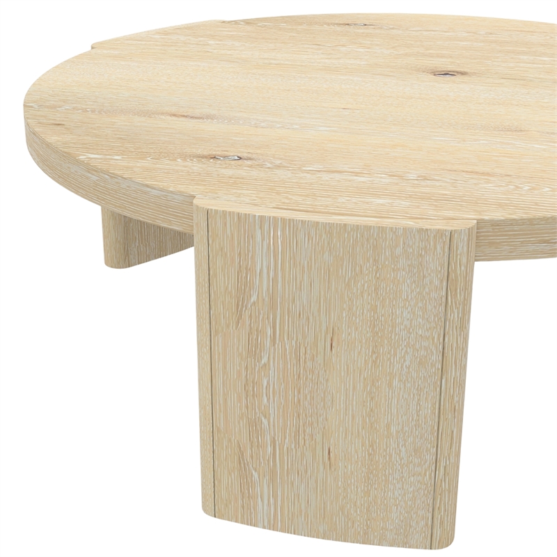 Alpine Furniture Sloane 42 in. W Round Wood Coffee Table in Natural Driftwood