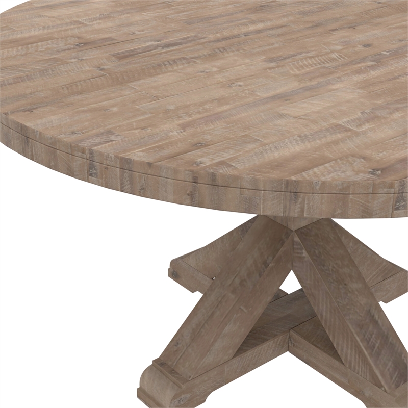 Alpine Furniture Newberry Round Wood Dining Table - Weathered Natural