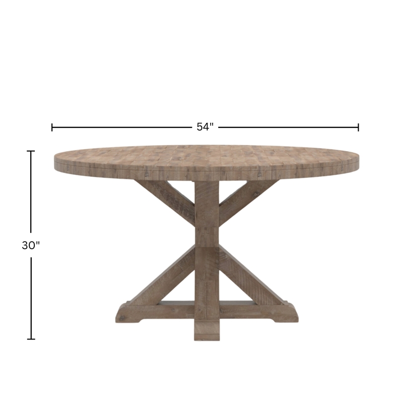 Alpine Furniture Newberry Round Wood Dining Table - Weathered Natural