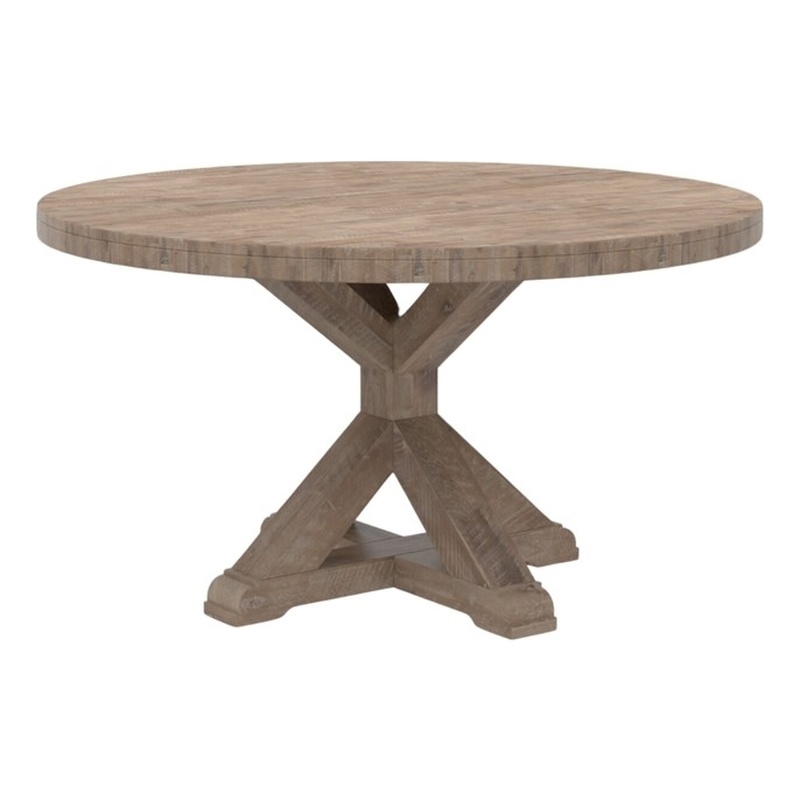 Alpine Furniture Newberry Round Wood Dining Table - Weathered Natural