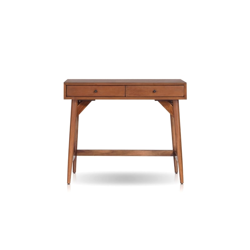 Alpine Furniture Flynn Wood Mini Writing Desk - Chestnut Brown