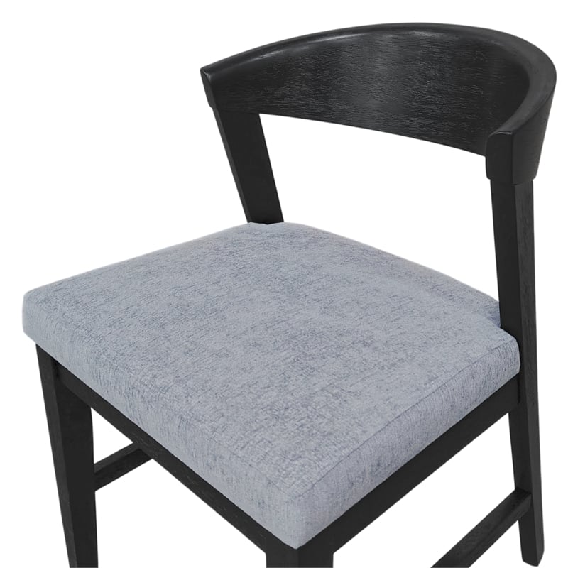 Alpine Furniture Cove Wood Back Dining Chairs - Set of 2 in Vintage Black