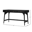 Alpine Furniture Flynn 3 Drawer Large Desk in Black