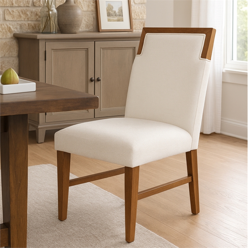 Alpine Furniture Donte Wood Set of 2 Side Dining Chairs - Oak Brown