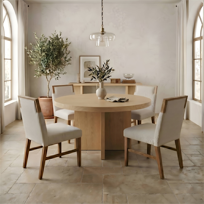 Alpine Furniture Donte Wood Set of 2 Side Dining Chairs - Oak Brown