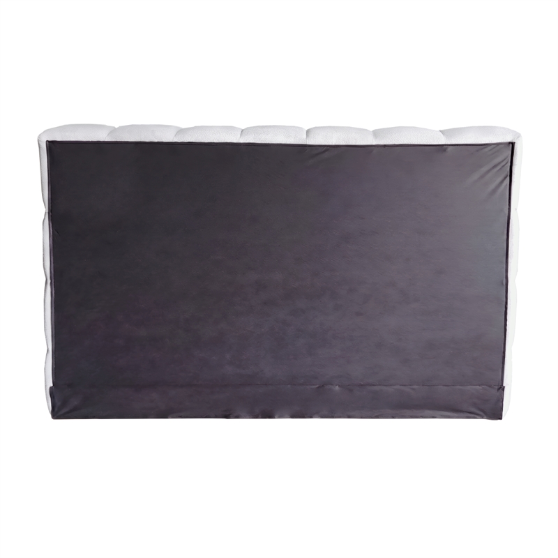 Alpine Furniture Nora Queen Upholstered Platform Bed - Light Gray