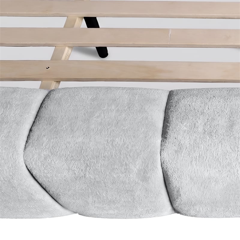 Alpine Furniture Nora Standard King Upholstered Platform Bed - Light Gray