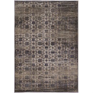 Allora 8' x 10'4&quot Maze Blue Rug in Beige and Navy