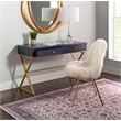 Allora Two Drawer Metal Desk in Blue