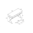 Allora Two Drawer Metal Desk in Blue