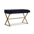 Allora Two Drawer Metal Desk in Blue