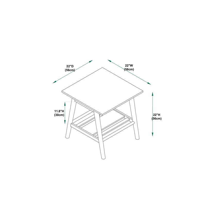 Allora Wood End Table in Brown