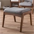 Allora Upholstered Ottoman in Gray and Walnut