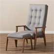 Allora Tufted Accent Chair and Ottoman Set in Gray