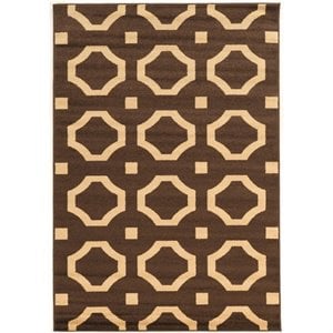 Allora 8' x 10'2&quot Power Loom Polypropylene Rug in Brown and Beige