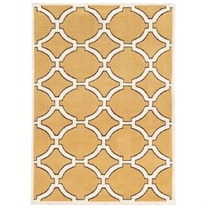 Allora 8' x 10' Hand-Tufted Geometric Design Polyester Rug in Goldenrod