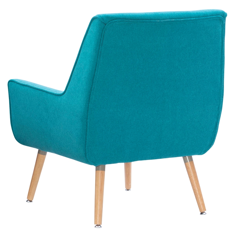 Allora Polyester Fabric Upholstered Button-Tufted Back Accent Chair in Blue