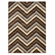Allora 8' x 10' Power Loom Polypropylene Chevron Rug in Chocolate and Beige