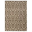 Allora 8' x 10' Power Loom Polypropylene Zig-Zag Rug in Ivory and Chocolate