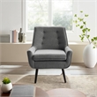 Allora Polyester Fabric Upholstered Button-Tufted Back Accent Chair in Gray