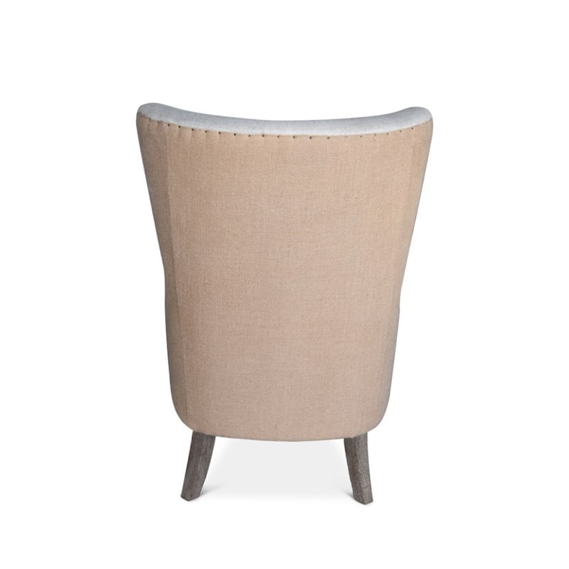 Allora Mid Century Wingback Accent Chair in Beige