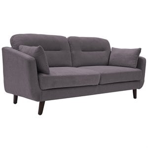Allora Polyester Dark Gray Loveseat Rectangular Mid-Century Modern 61&quot Unassembled