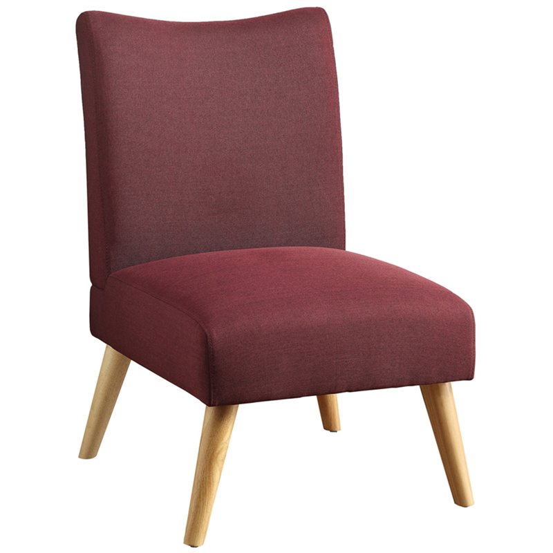 Allora Solid Wood and Fabric Upholstered Accent Chair in Purple