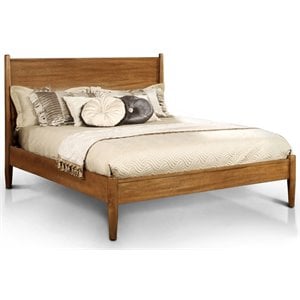 Allora Mid-Century Solid Wood/Wood Veneer/MDF Full Platform Bed in Oak