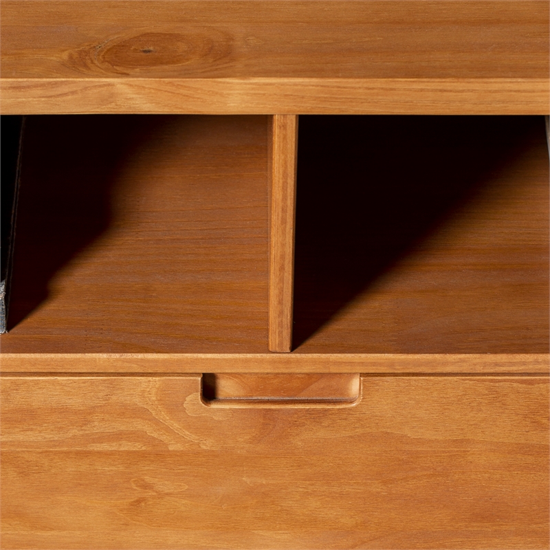 Allora Solid Pine Wood Caramel TV Stand Rectangular Cord Management 24
