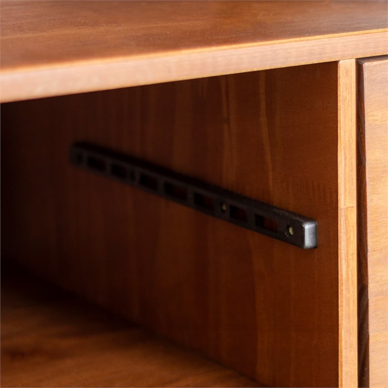 Allora Solid Pine Wood Caramel TV Stand Rectangular Cord Management 24