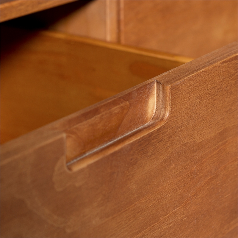 Allora Solid Pine Wood Caramel TV Stand Rectangular Cord Management 24