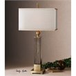 Allora 1-Light Glass and Metal Table Lamp in Amber