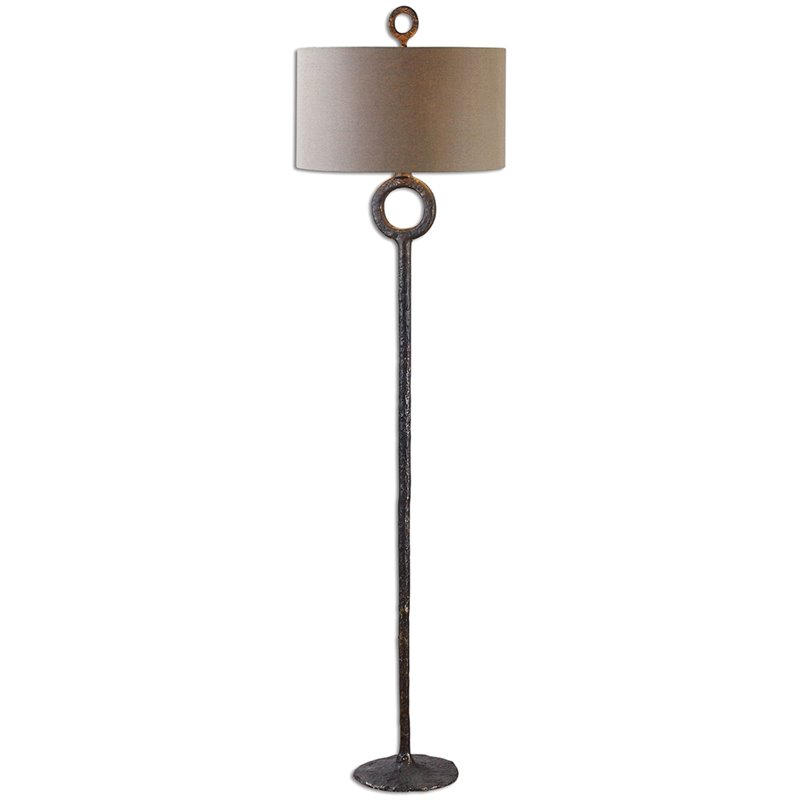 Allora 1-Light Cast Iron Floor Lamp in Aged Rust Brown
