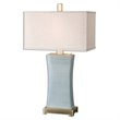 NewTitle: Allora Ceramic Blue-Gray Table Lamp Rectangular