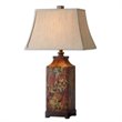 Allora 1-Light Engineered Wood Table Lamp in Burnished Walnut