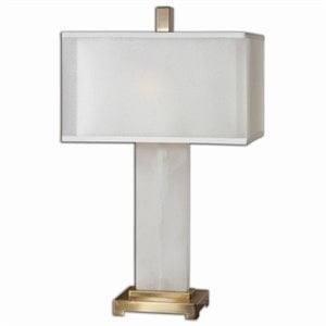 Allora Metal White Table Lamp Rectangular